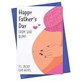 PETCEE Cartões Engraçados Do Dia Dos Primeiros Pais Para O Pai Da Baby Bump Happy 1st Fathers Day Card Da Baby Daughter Son For Dad To Be New Dad First Time Dad Dad Parent Day Card For Husband From Wife With Envelope