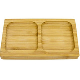 Petisqueira Bambu 2 Divisões 17cm X 10cm Yins Home Cor Marrom