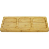 Petisqueira Bambu 3 Divisões 26cm X 10cm Yins Home Cor Marrom