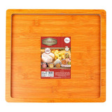 Petisqueira Bambu Quadrada Madeira 1 Espaços Para Aperitivos Cor Laranja