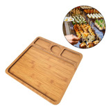 Petisqueira Bandeja 4 Divisórias Frios Churrasco Madeira Mdf