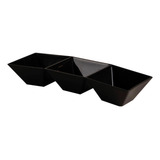 Petisqueira C 3 Divisoes Para Frios Queijo Petisco Molheira Cor Preto