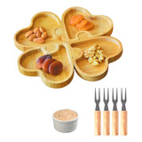 Petisqueira De Bambu Tábua De Frios E Petiscos Kit 3 Peças