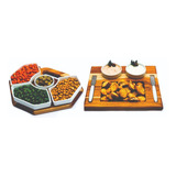 Petisqueira Madeira Conjunto Para Patê Kit 5
