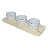 Petisqueira Pinus Com Molheiras Ramekin Ramequim Porcelana