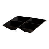 Petisqueira Quadrada C 4 Divisoes Para Frios Para Petiscos Cor Preto