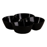 Petisqueira Quadrada C 4 Divisoes Para Petisco Frios Queijo Cor Preto