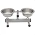 Petliz Comedor Duplo Pote Alumínio Regulável Branco Para Cachorro E Gatos Mini Pequeno Porte, Pinscher, Spitz Alemão, Bull Dog Francês, Chihuahua 300ml