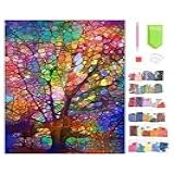 Petrala Kits De Pintura De Arte De Diamante Para Adultos árvore Da Vida Arte De Diamante 5d Com Diamantes Redondos Broca Completa Kits De Artesanato De Vitrais Coloridos Para Decoração De Parede De