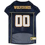 Pets First Ncaa College Michigan Wolverines Jersey De Malha Para Cães E Gatos, 3gg. Camisa De Cachorro Grande Licenciada Com Seu Time De Futebol/basquete Universitário