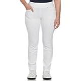PGA TOUR Calça Feminina De Golfe Sem Fecho Com Controle De Barriga Tamanho PP GG Grande Branco Brilhante P