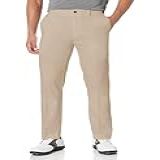 PGA TOUR Calça Masculina De Golfe Com Cintura Expansível Frente Lisa Absorção De Umidade Proteção Solar Sarja Leve E Elástica Chinchila 40W 32L