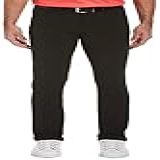 PGA TOUR Calça Masculina De Golfe Elástica Com 5 Bolsos Frontais Planos E Cintura Ativa Tamanho Da Cintura 30 44 Grande E Alto Preto Mesclado 30W 32L