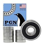PGN Bearings Rolamento Pgn -Pacote Com 10- 6301-2Rs - Rolamento De Esferas Selado De Aço Cromado Lubrificado - Rolamentos 12X37X12Mm Com Vedação De Borracha E Suporte De Alta Rpm