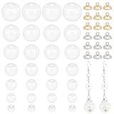PH PandaHall 42 Peças Mini Globo De Vidro Transparente Vazio- Bola De Vidro Desejada Com Tampas Preenchíveis- Enfeites Transparentes Pendurados Para Fazer Brincos Com Pingente Faça Você Mesmo- 8 - 20