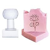 PH PandaHall Carimbo De Sabão De Flor De Lótus Carimbo De Sabão Feito à Mão Carimbo De Gravação Em Relevo Selo De Cera De Vedação Transparente Carimbo De Sabão Acrílico Com Alça Para Sabonetes