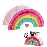PH PandaHall Porta Canetas Porta Lápis Arco íris Acrílico Organizador De Canetas Recipiente De Mesa Artigos De Papelaria Escova De Armazenamento Acessórios De Mesa Para Casa Material De