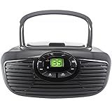 Philco Boombox Leitor De CD Portátil Com Bluetooth Reprodução USB E Leitor De CD é Compatível Com CD MP3 WMA CD R CD RW Entrada Auxiliar Som Estéreo PBB2005BT BK