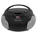 Philco Boombox Portátil Para Leitor De CD Com Alto Falantes E Rádio AM FM Caixa Preta Boom Compatível Com CD R CD RW E CD De áudio Entrada Auxiliar De 3 5 Mm Som Estéreo Tela LED Alimentado