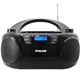 Philco Cd Bluetooth Boombox Com Cassete, Mp3 Cd Usb Playback O Melhor Combo De Música Retrô Com Melhor Desempenho De Som De Classe, 12 Watts, E Antena Fm Telescópica Oferece Máxima Recepção De Rádio
