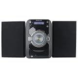 Philco Mini Sistema De Prateleira Estéreo Leitor De CD Com Rádio FM Digital Transmissão Bluetooth Controle Remoto Em Preto Display LCD Conector De Fone De Ouvido De 3 5 Mm Compatível Com MP3 E