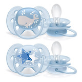 Philips Avent Scf223 03 Chupeta Ultra Soft Decorada 6 18 Meses Azul 2 Unidades