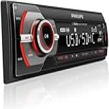 PHILIPS Receptor De áudio Estéreo Veicular De Mídia Digital- Rádio AM-FM- Porta USB Dupla- SD- Entrada Auxiliar E Microfone Embutido- 50 W X 4 Amp- Chamadas Sem Usar As Mãos E Transmissão De Música
