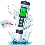 Phmetro Medidor De Ph Digital Portátil 5 Em 1 Tds Ec Sal Para Água Piscina Áquario Hidrponia Testador Qualidade água Salinidade Temperatura Condutividade Alta Precisão