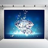 PHMOJEN Pano De Fundo De Diamantes Brilhantes Pedras De Diamante De Cristal Grandes Sem Glitter Decoração De Casamento Cenário Fotográfico Vinil 2 1 X 1 5 M Pedras Marinhas Decorações De