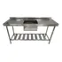 Pia Aço Inox 180cm X 60cm X 90cm E Cuba 50x40x30
