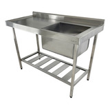 Pia De Inox Industrial 110x60x90 Cm Cuba Direita Nortinox