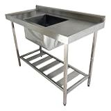 Pia Industrial Aço Inox 130cm X 60cm X 90cm Cuba 50x40x30