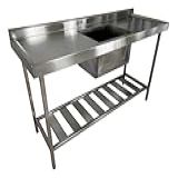 Pia Industrial Aço Inox 150cm X 60cm X 90cm Cuba 50x40x30