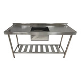 Pia Inox 180x60x90cm Cuba 50x40x30cm Industrial Nortinox
