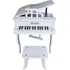 Piano De Cauda Infantil 30 Teclas Turbinho Branco Com Banco