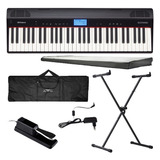 Piano Digital 61 Teclas Go 61p Roland Bluetooh Go61p   Kit