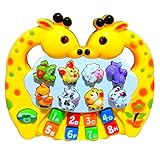 Piano Musical Baby Girafa Com Sons De Bichos Letras E Números Telefone Teclado Infantil Com Músicas Em Português Pianinho Bebê De Girafinha