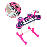 Piano Teclado Brinquedo Infantil Musical Bateria Microfone