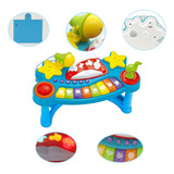 Piano Teclado Com Microfone De Brinquedo Educativo Som E Luz Cor Colorido
