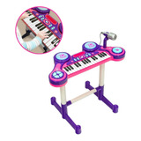 Piano Teclado Infantil Brinquedo Instrumento Musical 4 Em 1