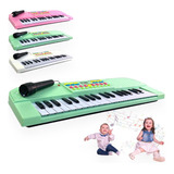 Piano Teclado Infantil Presente Criança 37 Teclas Microfone