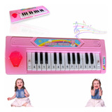 Piano Teclado Musical Criança Rosa Eletronic