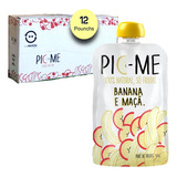 Pic me Banana E Maçã Pouch 100g Kit Com 12 Unidades