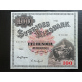 Pick 48c Suécia 100 Kronor De 1961 Mbc sob