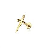 Pierced Owl 18GA ASTM F 136 Grau Implante Titânio Sem Rosca Push In Dagger Top Flat Back Stud Metal Sem Pedra Preciosa