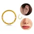 Piercing Argola Aço Cirúrgico Pvd E Com Detalhes De Zircônia