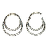 Piercing Argola Segmento Clicker Aço C zircônia 8mm