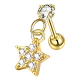 Piercing Barbell Com Pingente Em Aço Cirúrgico 316l Inox