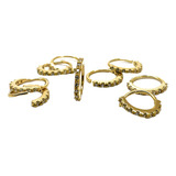 Piercing Cartilagem Nariz Argola Pedra Branca Ouro 18k 25643