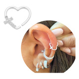 Piercing Coracao Cravejado Prata